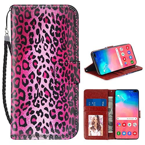 SANTUO Samsung Galaxy S10 Plus S10+ Wallet Case Leopard Print with Card Slots Stand Feature and Magnetic Closure PU Leather Flip Case for Samsung Galaxy S10 Plus S10+