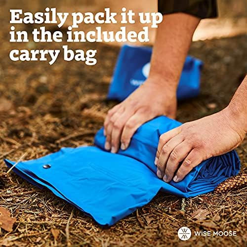 WISE MOOSE Sleeping Pad - 4.5 Inch Thick Camping Mattress, Ultralight Camping Pad, Inflatable Tent Mat for Backpacking, Hiking - Inflating Bag and Repair Kit Included