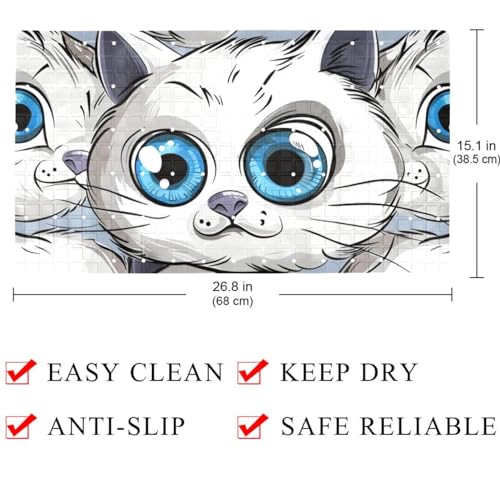 Alfombrilla de baño con estampado de gato y ventosas de PVC de alta densidad 5
