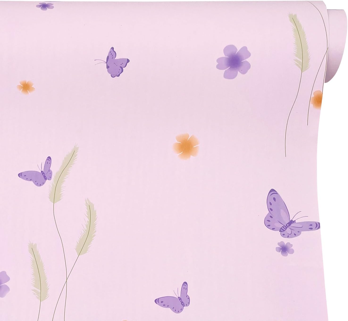 Yifely 9.8 feet Shelf Liner Roll Purple Butterfly Removable Furniture Wall Covering PVC Paper 118x17.7 Inches Pink Christmas Decor