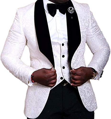 Costume tuxedo homme jacquard slim fit parfait pour un mariage élégant ou une soirée de gala