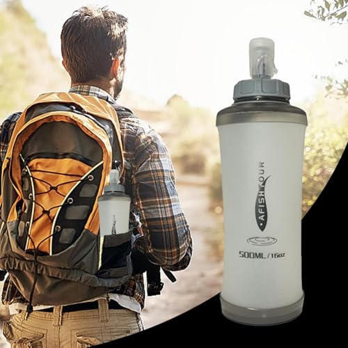 Botella de agua para senderismo y excursiones de diseño comprimido compacto para mochila 3