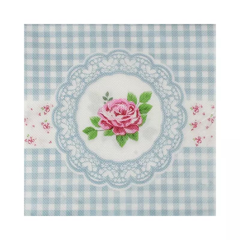 Servilletas Decoupage Geometría Rosa Azul Servilletas Papel Decoradas Cocktail Desechables Cumpleaños 2 Capas Toilet Paper Towels Baño para Bodas,Fiesta en el Jardín Mesa Deco 30 Paquetes(33x33cm）