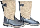 filzstiefel meindl Innen und Oberteil: Filz Original Russische Filzstiefel Walenki Valenki Oberteile aus Leder * Jäger * (48 EU, Grau)