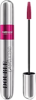 FARMASI Double Lash Extend Mascara, Eyelash Lengthening Applicator, Natural Lengthening and Thickening Effect No Clumping, Buildable, Defining, Curling, 0.41 fl. Oz / 12 ml (Black)