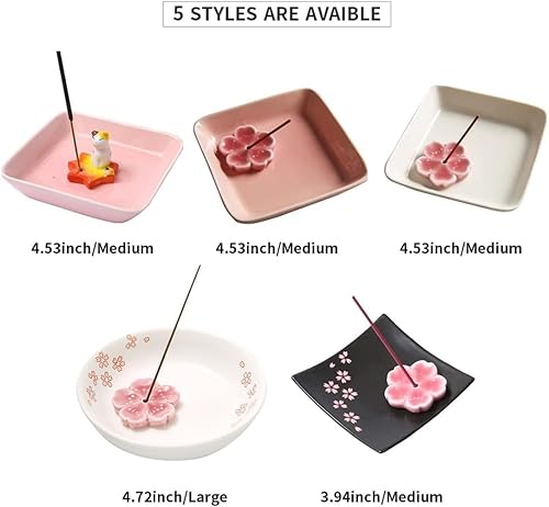 Miniatura 4 de Soporte de cerámica japonesa hecho a mano para incienso o quemador de incienso, bandeja única para recoger cenizas y regalo decorativo, decoración