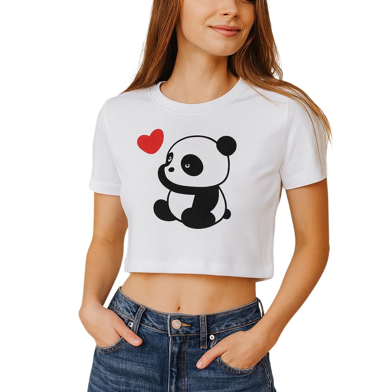 FASHIONVARNIVE Crop Top for Women Stylish Western Graphic Print Round Neck Short Sleeve-picture-41