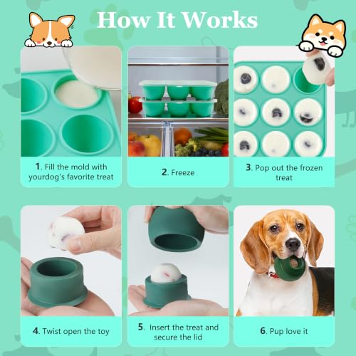 Molde de silicona para golosinas para perros con 9 cavidades y tapa para congelar premios 4