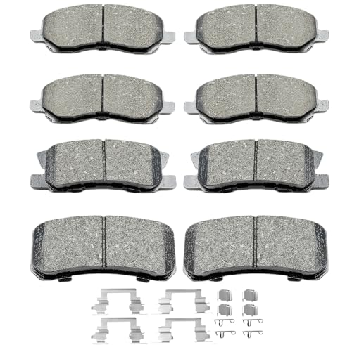 D866 D868 8pcs Ceramic Front Rear Brake Pads Set With Clips Fit For 2011-2014 Chrysler 200,For 2007-2010 Sebring,For 2008-2014 Avenger,For Compass/Patriot,For 2008-2016 Lancer,For 2007-2013 Outlander