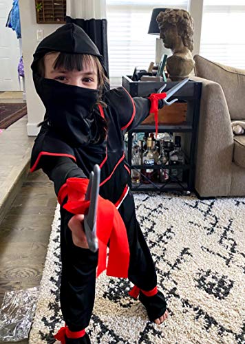 Joy Bang Ninja Child Costume Kids Halloween Costume Boys Ninja Clothes with Weapon Black - Thumbnail 5
