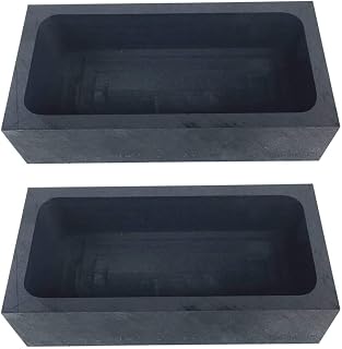 OTOOLWORLD Gold Silver Graphite Ingot Mold Mould Crucible for Melting Casting Refining (2pcs 1kg)