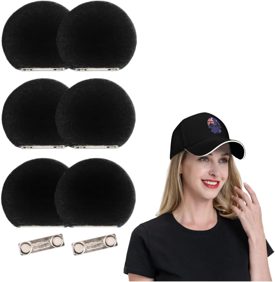 Magnetic Mouse Ears for Hats, Detachable Ear Clips, Hat Accessories Decor Gift for Baseball Caps Trucker Hats Hoodies, Black