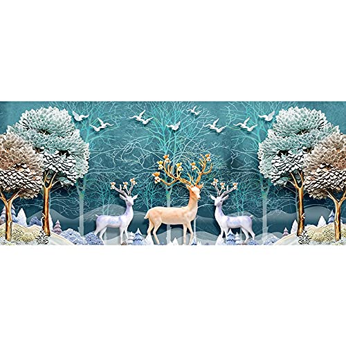 Peinture diamant cerf forêt 40x100 cm : idée cadeau créative et originale