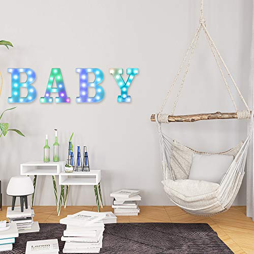 Foaky Colorful Led Letter Lights With Remote, Light Up Letters Sign For Night Light Wedding/Birthday Party Battery Powered Christmas Lamp Home Bar Decoration(K) #TOP3