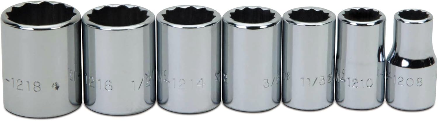 Williams WSM-7RC 7-Piece 1/4-Inch Drive Shallow 12 Point Socket Set