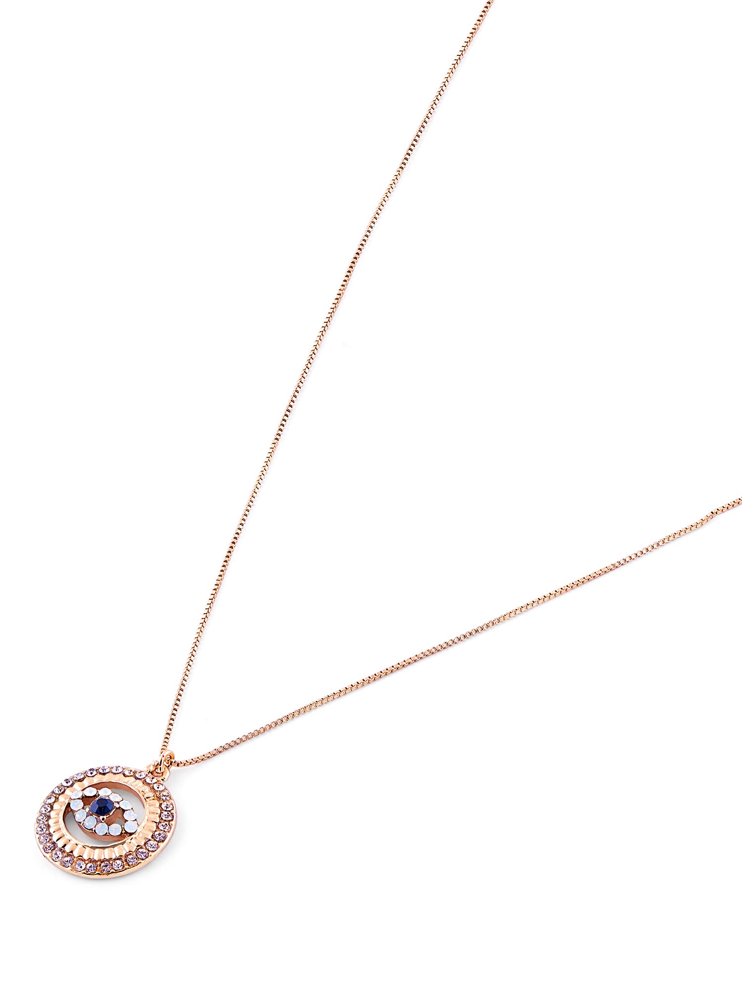 Austrian Diamond Evil Eye Pendant & Chain