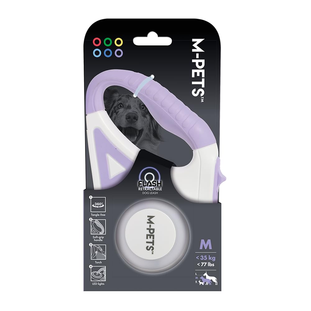 M-PETS FLASH LEDLİ OTOMATİK GEZDİRME ŞERİT 5MT/PURPLE