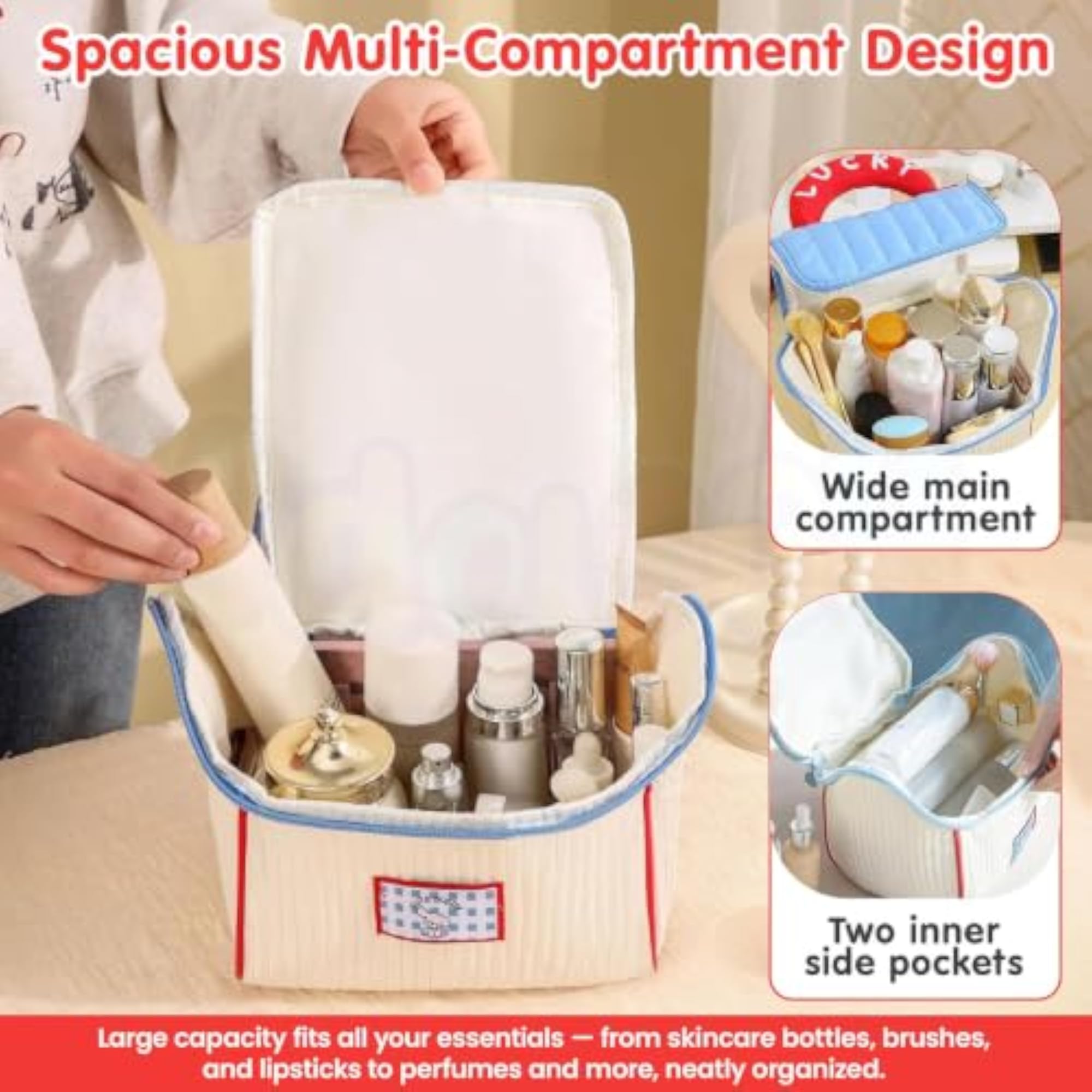 Portable Storage Bag, Cute Cartoon Large Capacity Makeup Bag