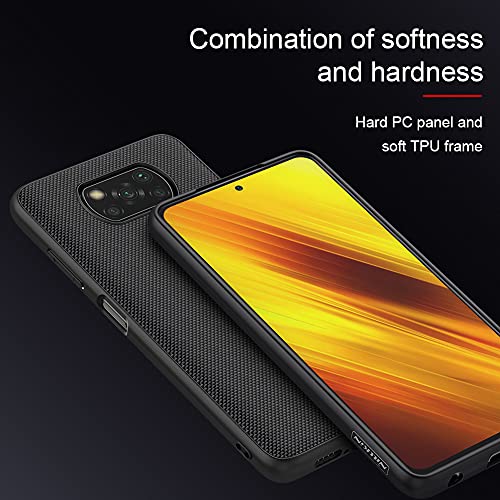 Image of Nillkin Case for Xiaomi Poco X3 X 3 Pro (6.67 inch Inch) Textured Series Nylon Fiber Tough & Durable PC + TPU Material Luxury Protect Black