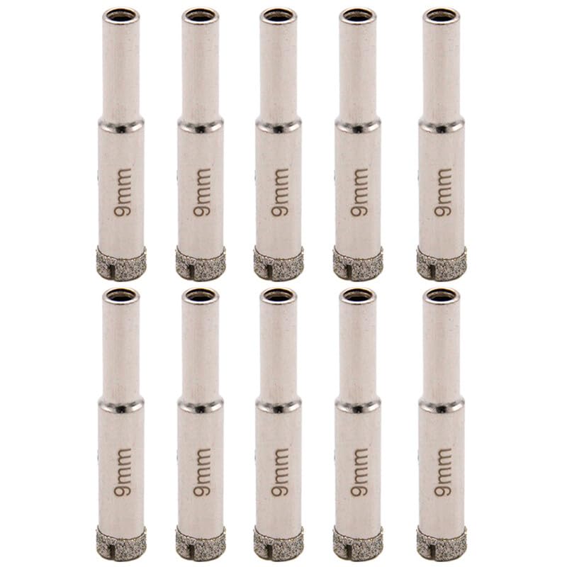 10PCS 9mm Coated Hole Saw Drill Bits for Glass Tile Marble
