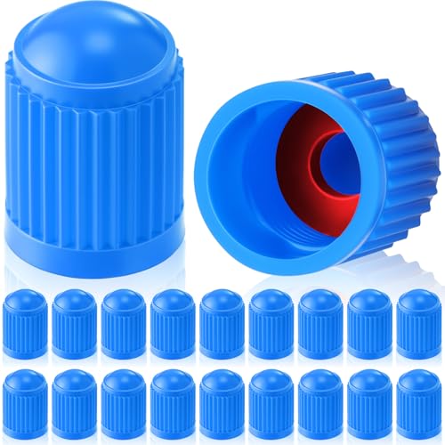 Outus 20 Pcs Tire Valve Stem Caps Car Tire Caps Plastic Universal Black Valve Stem Covers for Bike Bicycle Cars SUV Trucks Motorcycles(Blue)