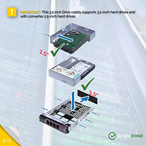 image for WORKDONE 3-Pack - 3.5 inch Hard Drive Caddy with 2.5 inch HDD Adapter 