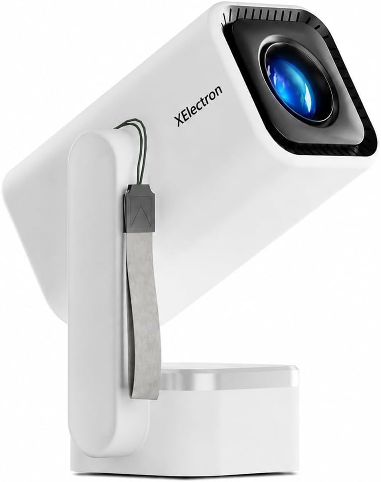 XElectron Techno Android 14 Smart Home Theater Movie HD Projector, 1080P & 4K Support, Inbuilt Speaker, Rotatable, Electric Focus, Auto & 4D Keystone with Built-in Apps, WiFi & BT, Screen Mirroring