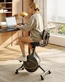 FLEXISPOT Multi-Task Office Desk Chair with Integrated Bike Comfortable Low-Back Lumbar Support Wheels, Space Saving Armless Chairs for Home Office Desk Active Working Relaxing Exercising, Black