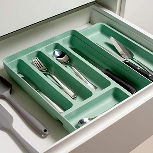 Organizador Suporte Porta Talheres Extensível Cozinha Gaveta Verde
