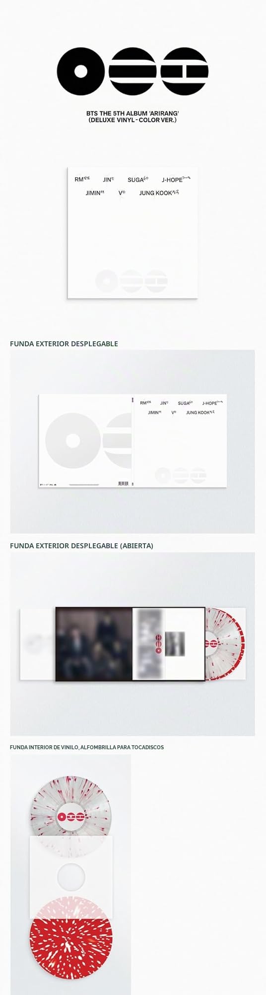 B.T.S ARIRANG [Deluxe Vinyl Ver.] El quinto álbum (versión aleatoria)