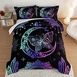 Generisch 4 Jahreszeiten Bettdecke 155x220 Schmetterling 3tlg, Bohemian Mandala Steppdecke & 2 Kissenbezüge 80x80 - Schlafzimmer Deko, Weiche Mikrofaser Ganzjahresdecke Ohne Bezug sm519