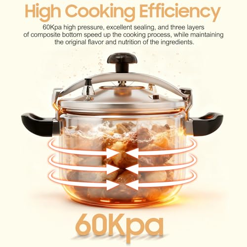 27.5 Quart Pressure Cooker Stainless Steel Pressure Canner, Large Capacity, Commercial Pressure Cooker Clamp On Type, Double Valves for Family or Commercial Use - Thumbnail 2