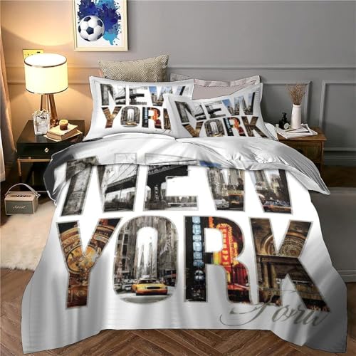 Housse de couette New York 135x200 microfibre pour lit simple - 6