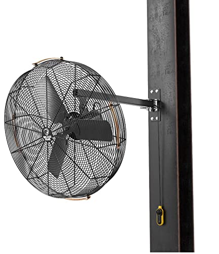 Image of Big Ass Fans AirEye 30 inch Swivel Mount Fan - 120V Industrial Wall Fan, Variable Speed EC Motor, IPX5 Rated, Indoor /Outdoor Fan, Midnight Black