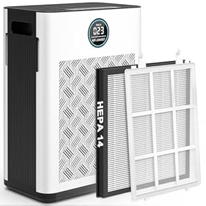 2025 Upgraded Air Purifier for Home Covers 2800 Ft², H14 True Hepa Filter, Washable Pre-filter, Air Purifiers for Bedroom with Timer, 22dB Sleep Mode, Air Cleaner for Pollen Odor Dander Dust Wildfire