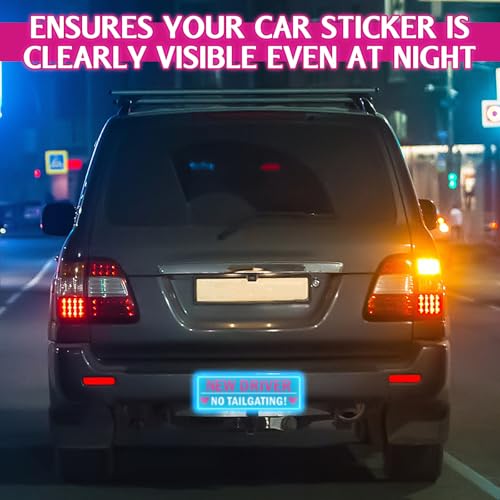 Image of Kingdder 6 Pcs New Driver Magnet for Car Magnetic Removable Novice and Student Driver Safety Stickers Girly Pink Please Be Kind Reflective Sticker for Funny Accessories Bumper