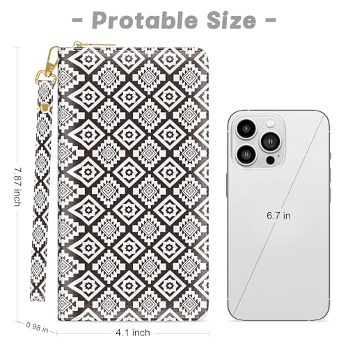 Image of Aiawoxc Womens Wallet, RFID Wristlet Wallets for Women, Ladies Clutch Purses, Large Travel Card Holder with Phone Holder | RFID