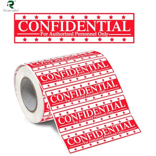4x1 Inch Red Confidential Stickers, 500 Pcs Confidential Labels for File