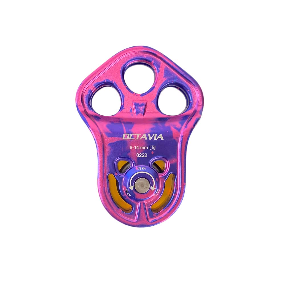 Omega Pacific Octavia Triple Attachment Pulley, Hot Forged Side Plates for Maximum Strength and Durability, MBS 32kN