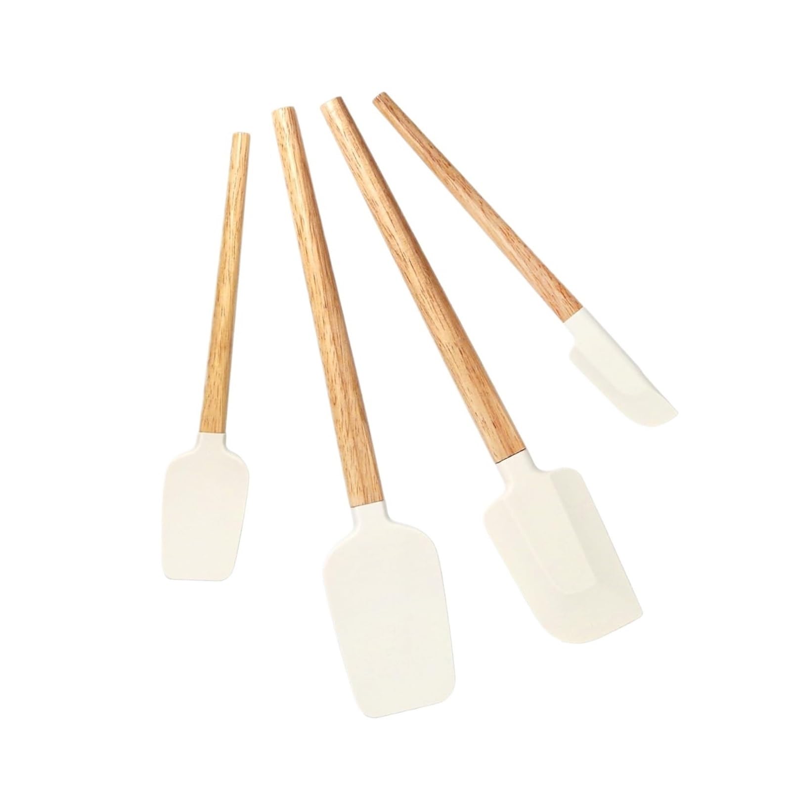 Kompatibel mit Küchenhelfer-Sets aus Silikon Holzgriff, inklusive 4-teiligem Antihaft-Spatel-Set Gummi, spülmaschinenfest