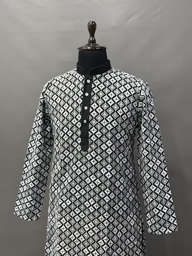 Image of Men's Silk Blend Solid Straight Kurta