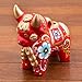 NOVICA Artisan Handmade Ceramic Figurine Red Painted Bull Folk Art Sculpture Metallic Peru [5.5in H x 5.5in W x 2.8in D] ' Red Pucara Bull'