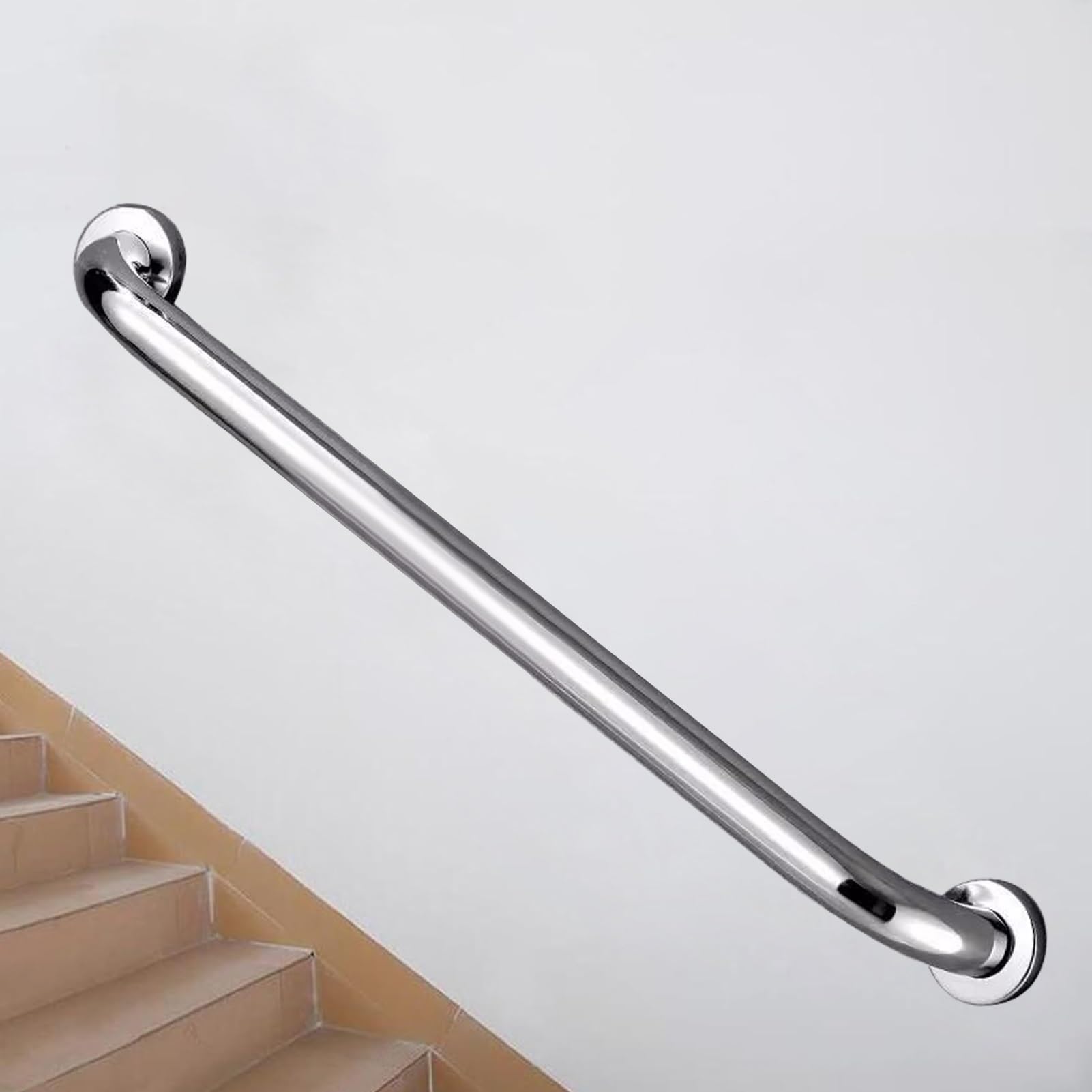 RRrawgff Wall Mounted Stair Handrail, Anti-Slip Hand Rail, 1ft/1.3ft/1.6ft/2ft/2.6ft Indoor & Outdoor Railing for Stairs & Steps, Accessibility Balustrade(1ft/30cm)