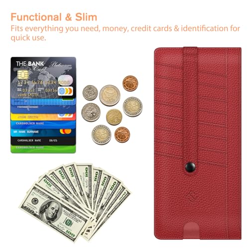 Fintie Slim Credit Card Wallet Holder Change Pouch, RFID Blocking Business Cards Cases with Zipper Pocket for Cash, Coin, Receipt2