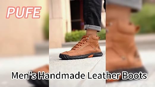 Men's Orthopedic Wide Leather Winter Ankle Boots: Comfortable Diabetic Dress Shoes With Arch Support For Orthotic, Casual Plantar Fasciitis Walking Shoes For Foot And Heel Pain