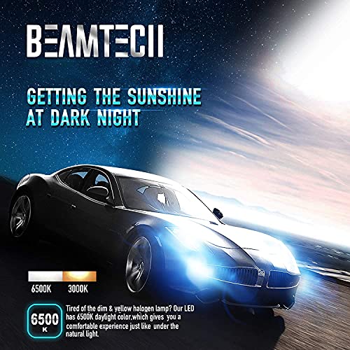Beamtech H13 Led Headlight Bulbs, 16000Lm 70W 6500K Extremely Super Bright 9008 30Mm Heatsink Base Csp Chips Conversion Kit,Xenon White Small Size Halogen Replacement #TOP2