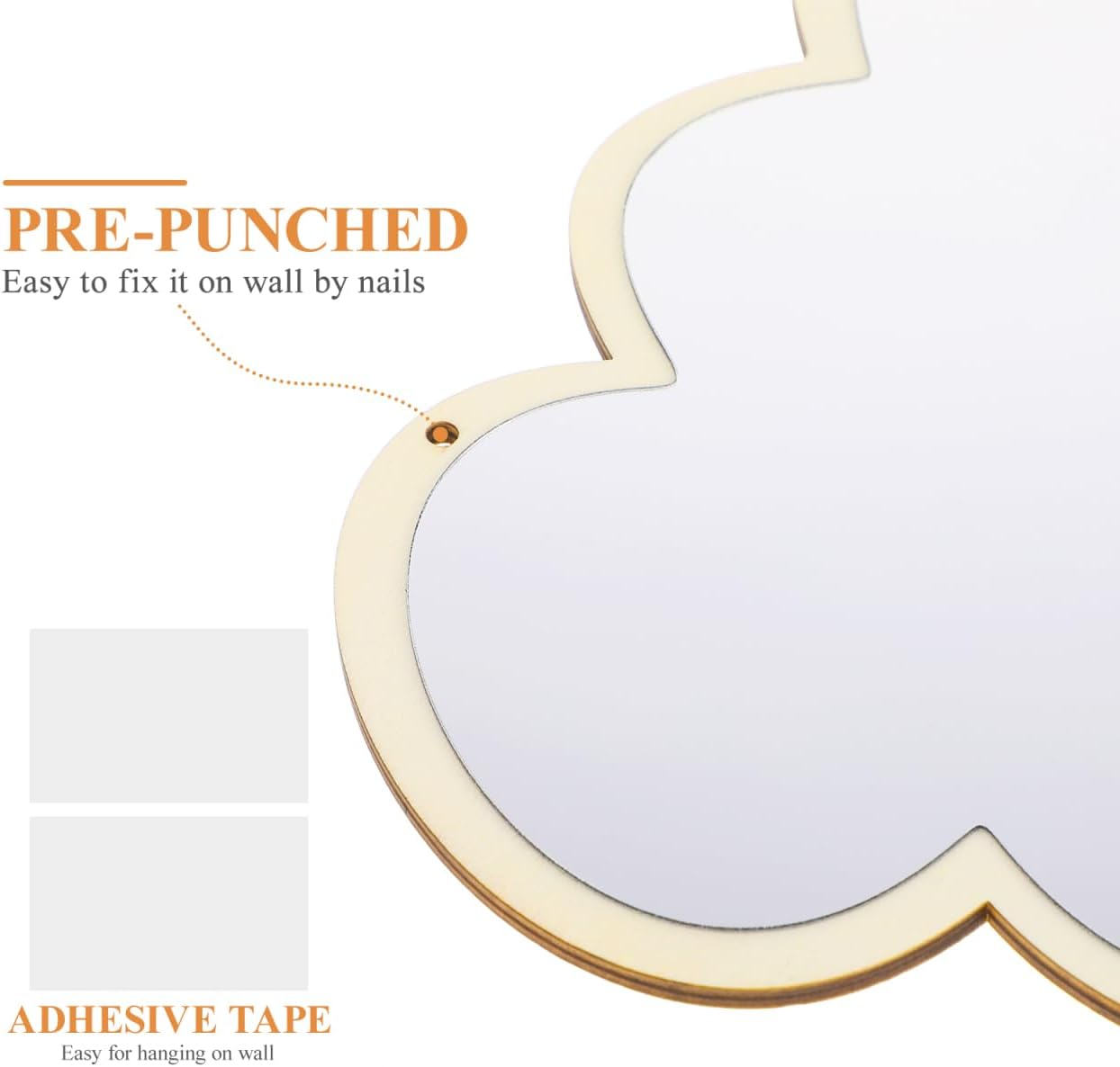 Child Safe Cloud Shape Mirror for Kids Room Wall Decoration Self Adhesive Shatterproof Acrylic Mirror for Nursery 15X10 Inch