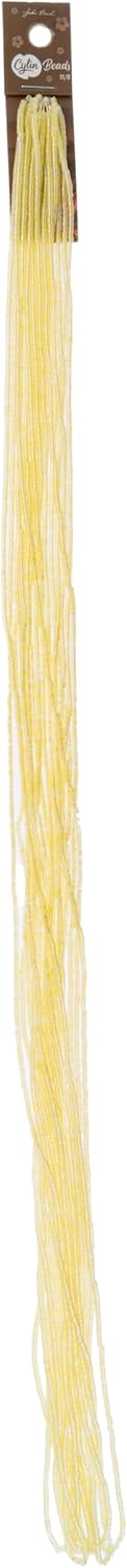 John Bead 23g Cylin Beads Pale Yellow Lined 11/0 Glass Cylindrical Seed Beads for Jewelry Bracelets Necklaces Earrings Making Embroidery