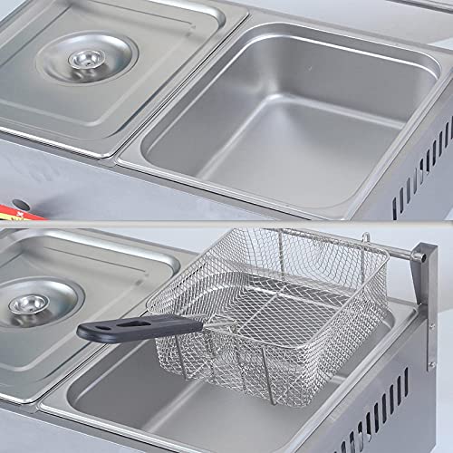 Gasfritteuse Kommerzielle Edelstahl-Gasfritteuse, 11L/22L Multifunktions-Fritteuse mit großem Fassungsvermögen, einstellbare Feuerkraft, leicht zu reinigen, Edelstahl 304 in Lebensmittelqual – Bild 5