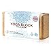 ELLEMA Yoga Block [100% Kork] - Yogablock 1er Set für Anfänger und Fortgeschrittene + Online-Trainingsvideos und E-Book - Yogaklotz für Pilates - Rutschfester Fitness Yoga Klotz